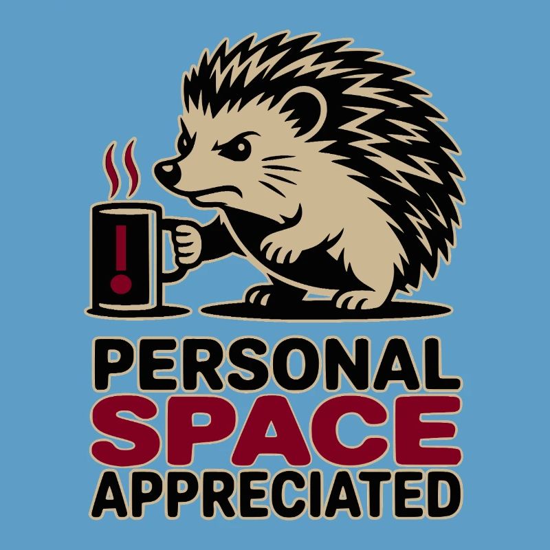 Grumpy Hedgehog Personal Space Introvert Coffee