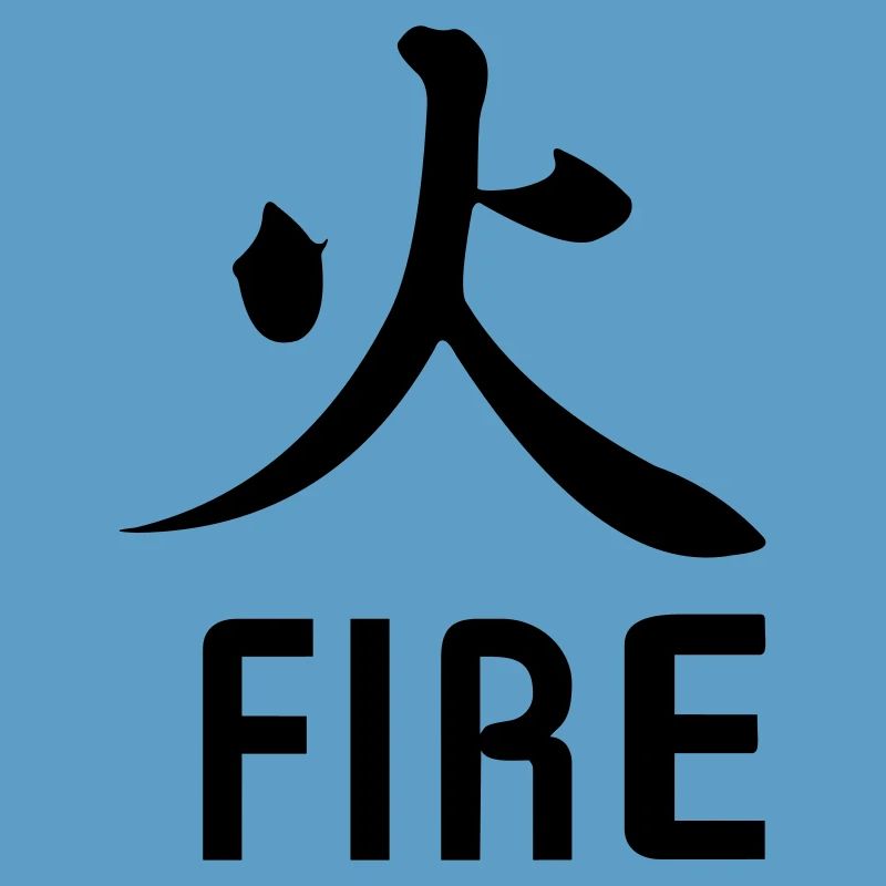 Fire kanji with text