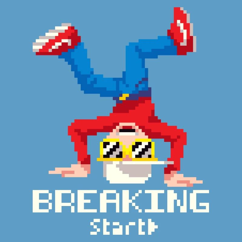 Pixel Breakdance B-Boy | Retro 8-Bit Hip Hop