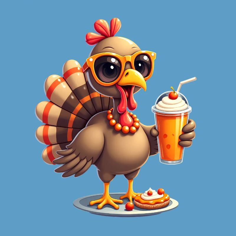 Dinde de Thanksgiving avec lunettes de soleil