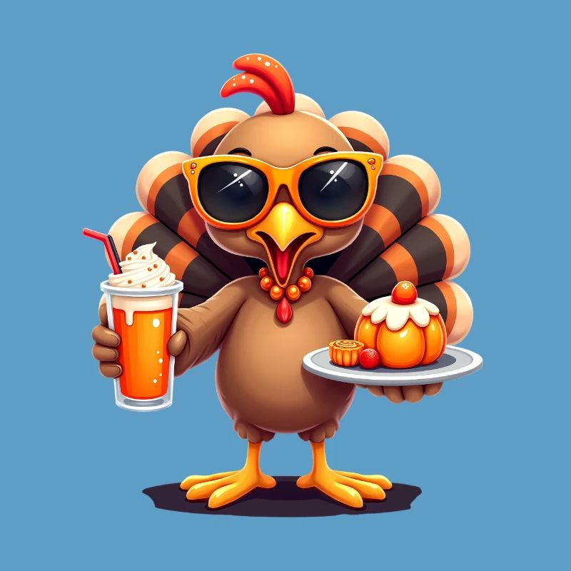 Dinde de Thanksgiving avec lunettes de soleil