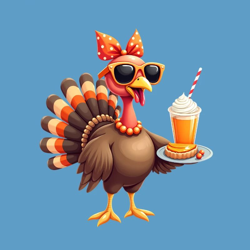 Dinde de Thanksgiving avec lunettes de soleil