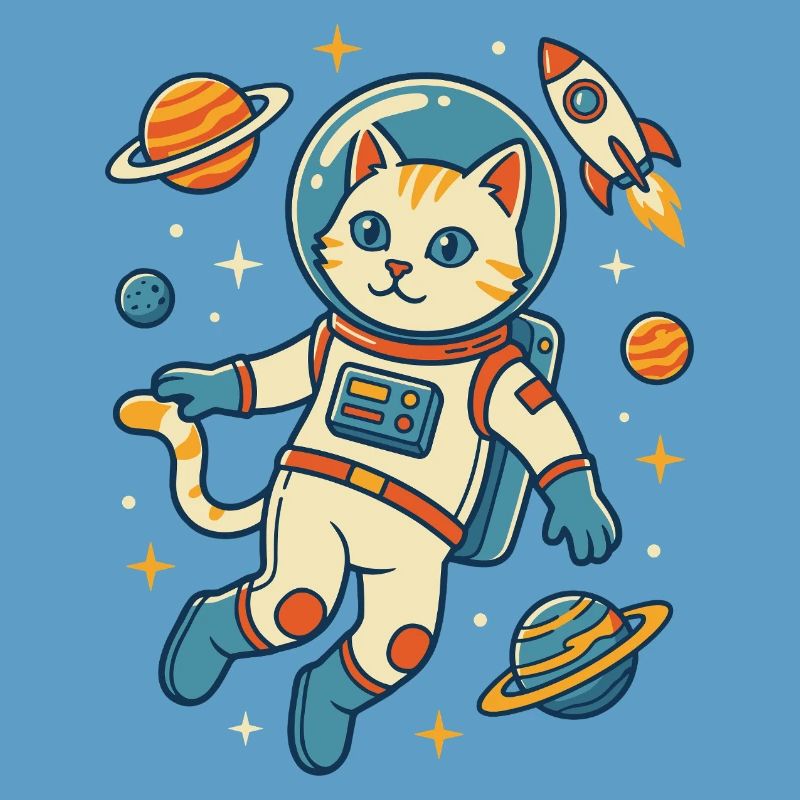 Chat astronaute dans l’espace