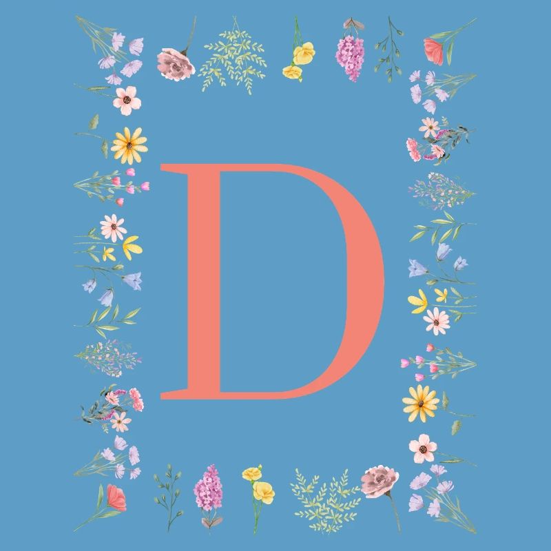 Floral initials "D", letters monogram