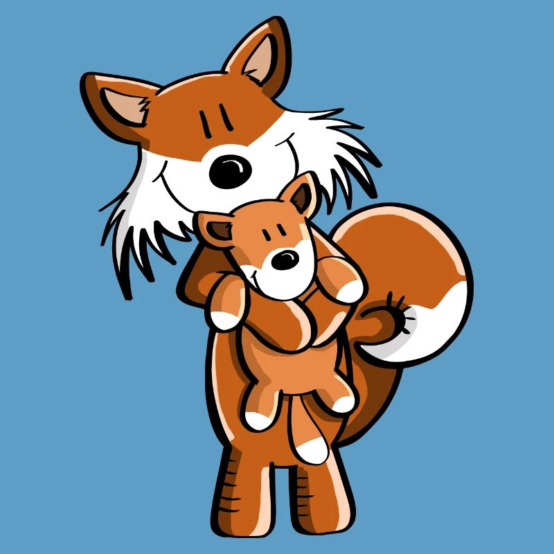 Fuchs mit Babyfuchs - Comic- Geschenk - Kinder