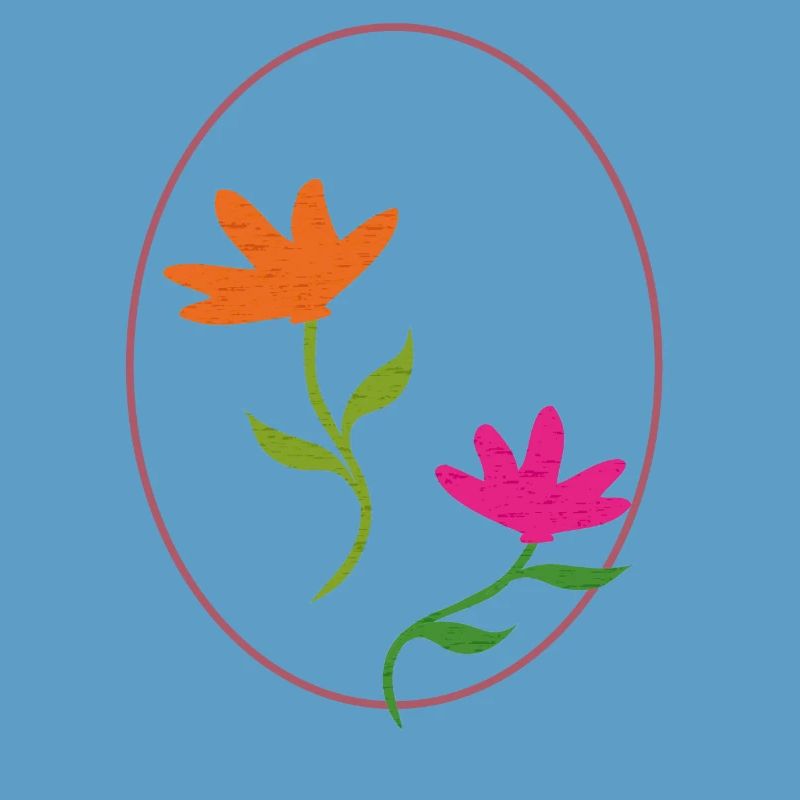 Easter egg with two flowers