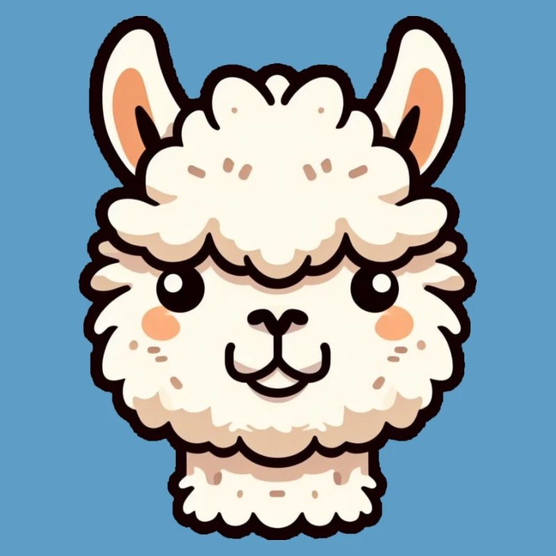 Alpaca Llama Head Comic Cartoon