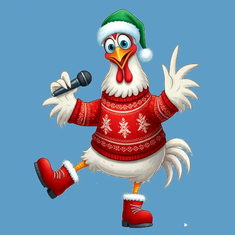 Pull de poule chantante de vacances