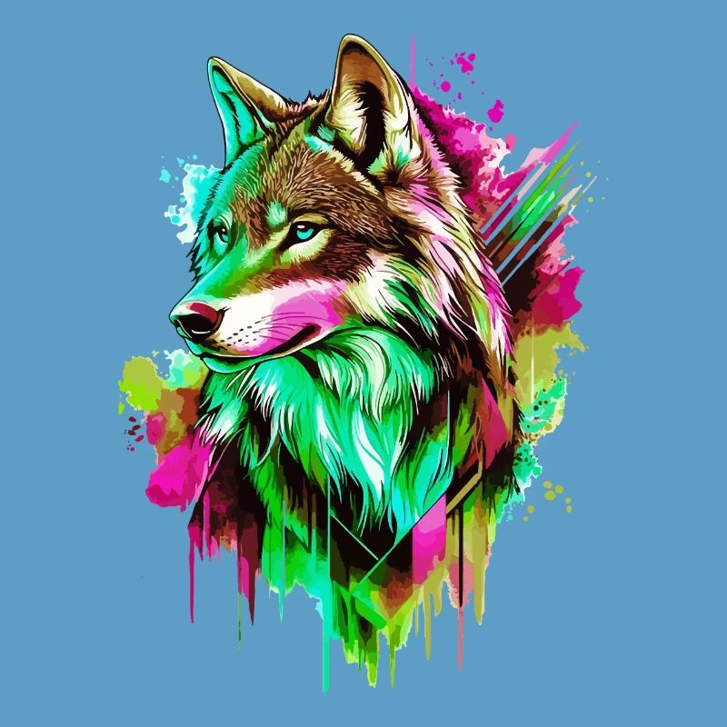 Wolf Wolf Head Predator Forest Nature Wilderness Colorful