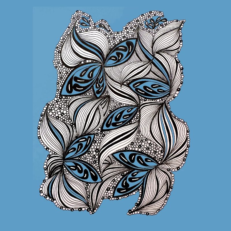 Black and white leaf pattern
