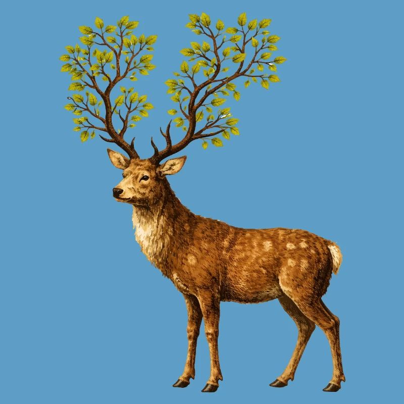 Hirsch mit Baumgeweih – Naturgeist des Waldes