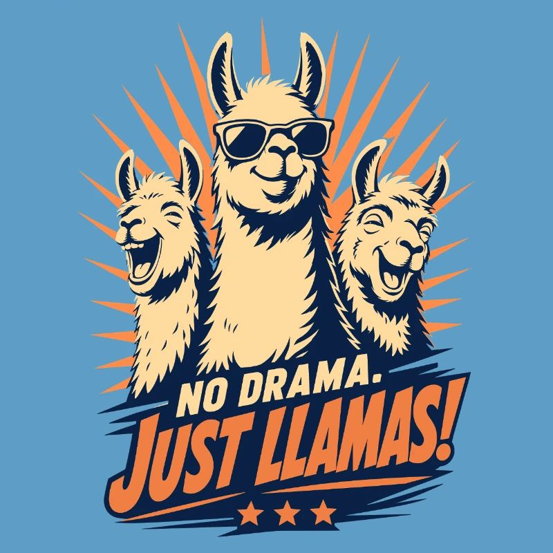 Pas de drame, juste Llama Cool Rétro