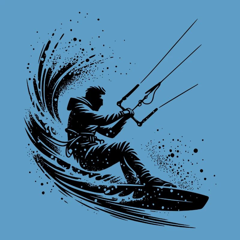 Kite Surfer Sans Kite Splash Eau de mer