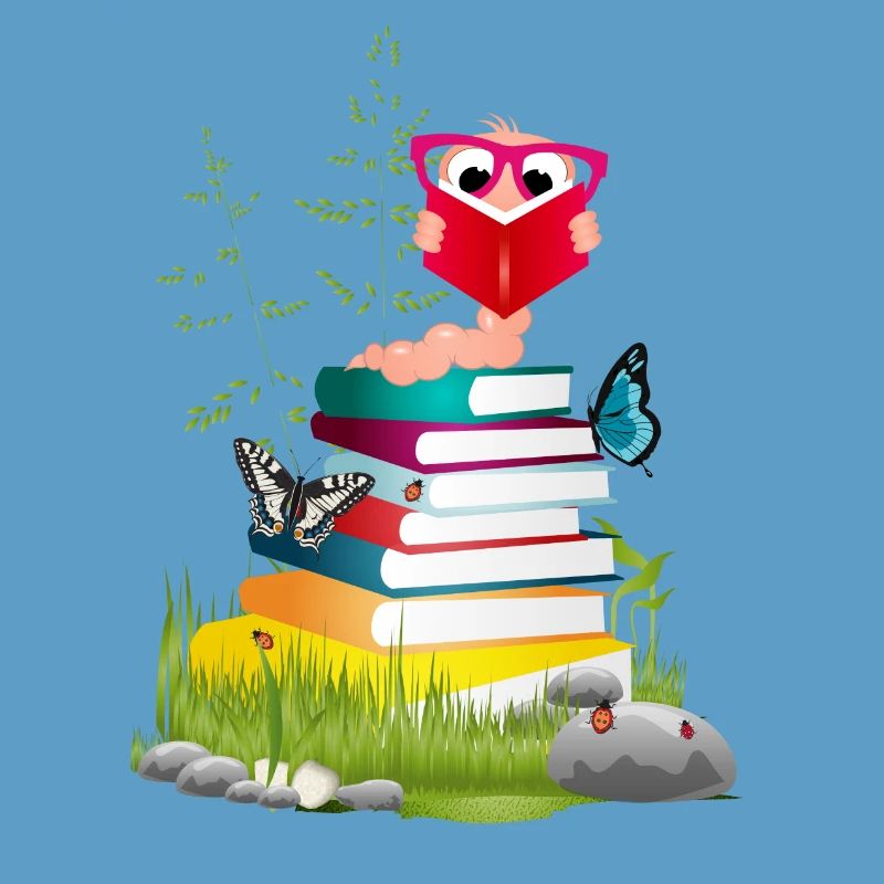 Knowledge-thirsty bookworm while reading a book