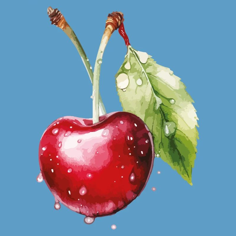 Fruchtige Kirsche mit Wassertröpfchen