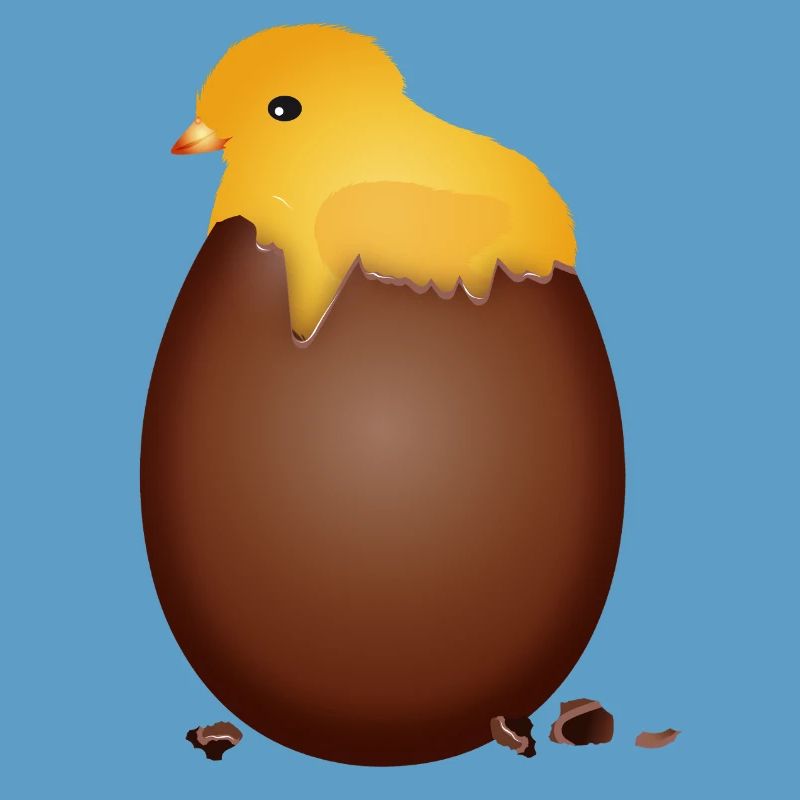 Chocolate Easter Egg with Cute Chick