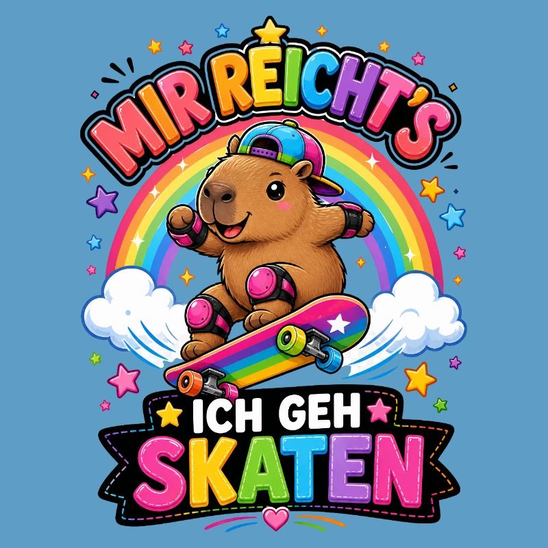Skate Capybara Regenbogen