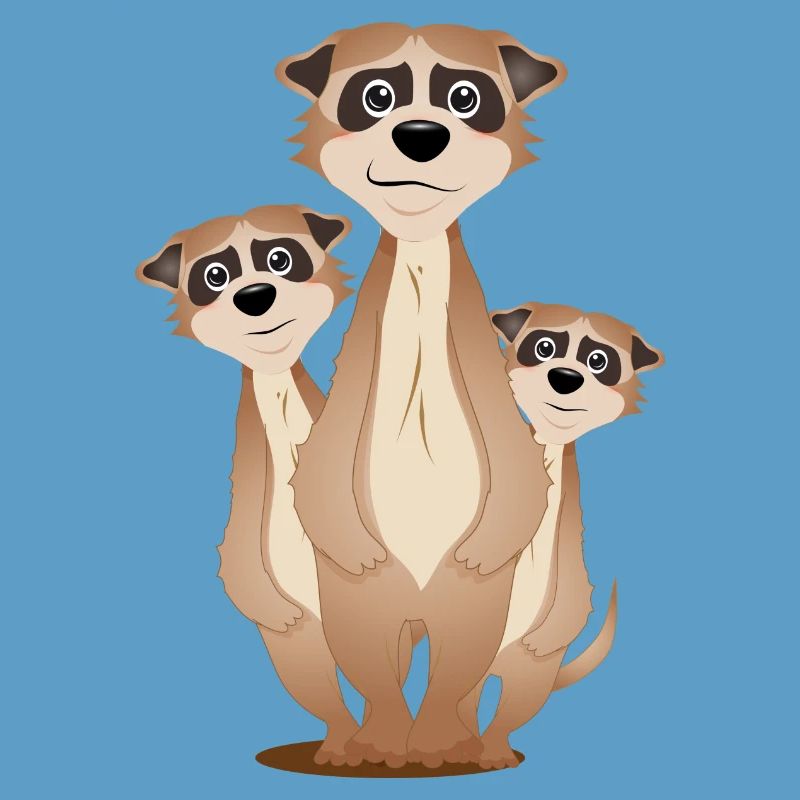 funny meerkat group with cuddly factor