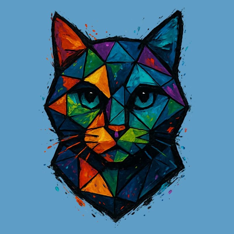 Cat Low Poly – geometrisches Mesh-Polygon-Kunstdesign
