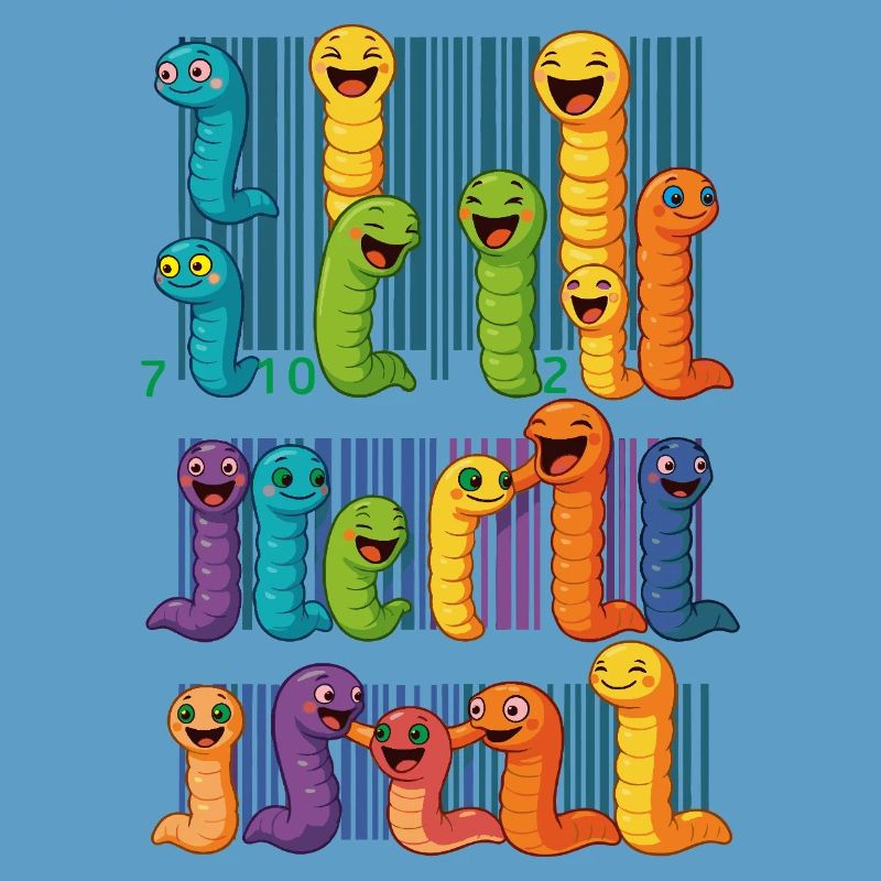 Colorful Worm Barcode Collection