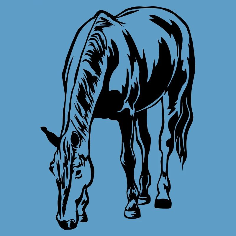 Grasendes Pferd