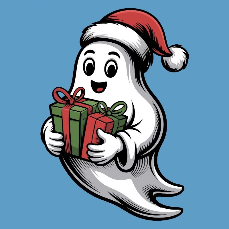 Weihnachtsgeist mit Geschenk