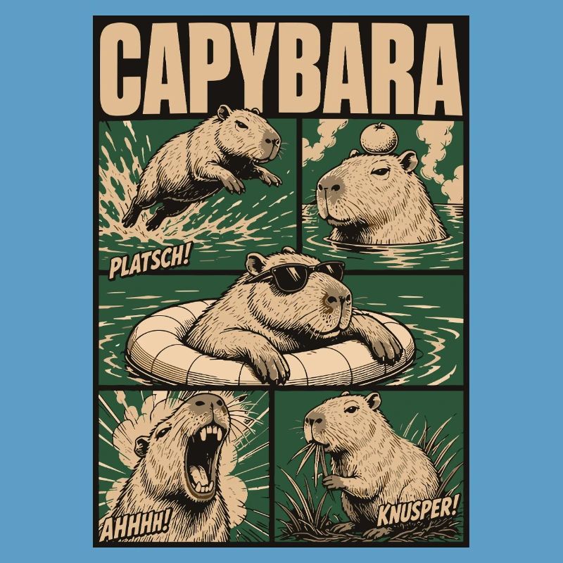 Comic Capybara Action Style