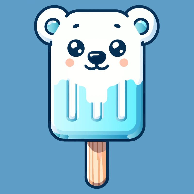 Ein Eis in Form eines lächelnden Eisbären