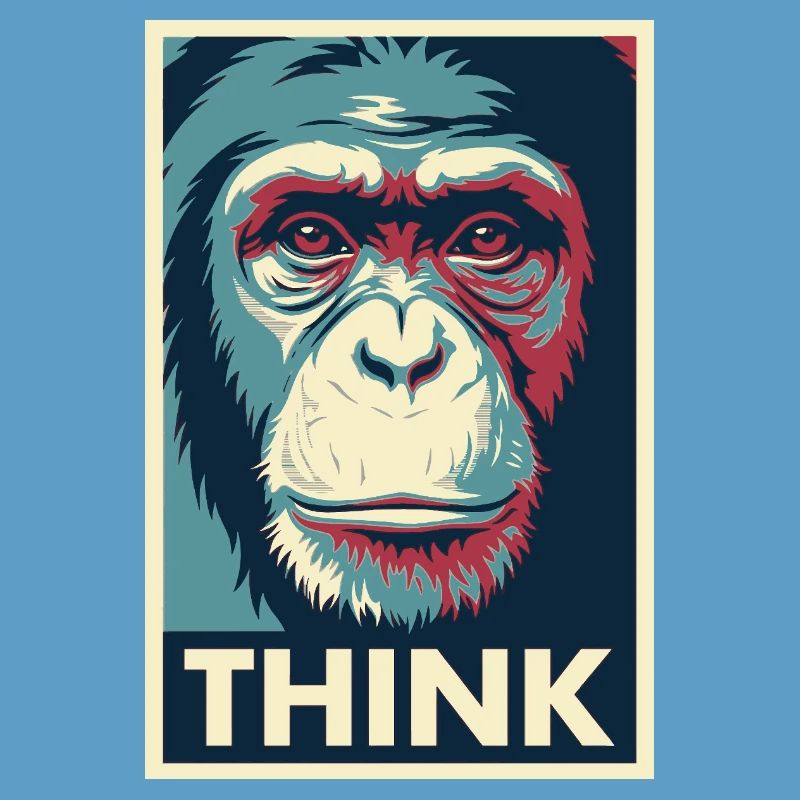 Affiche pop art Monkey Thinking