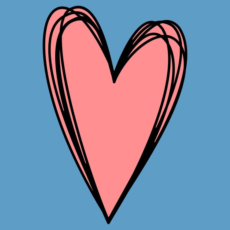 Herz rosa Scribble Doodle Geschenk Liebe