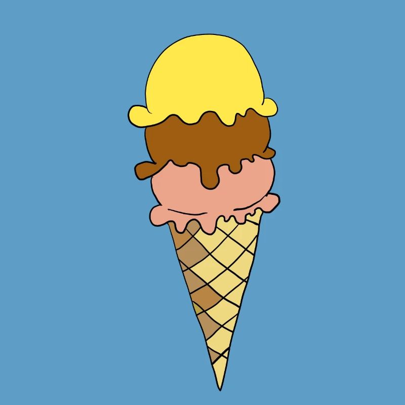 Gelbe Eiscreme Dreier-Sortiment
