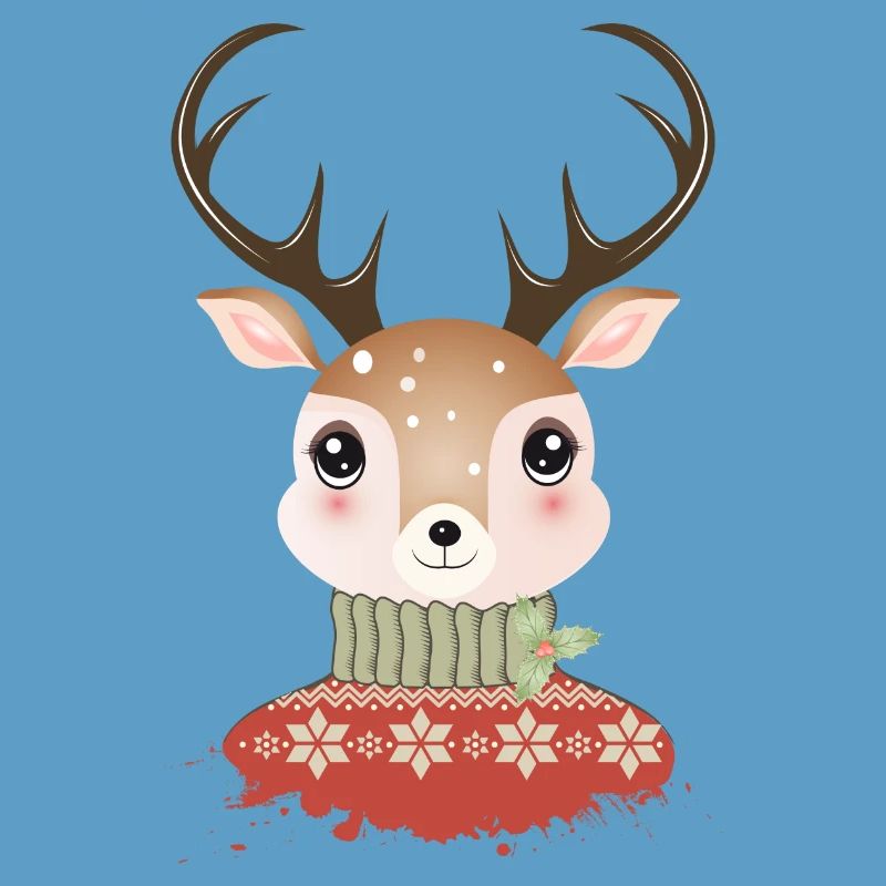 niedlicher schicker Hirsch mit Weihnachtspullover