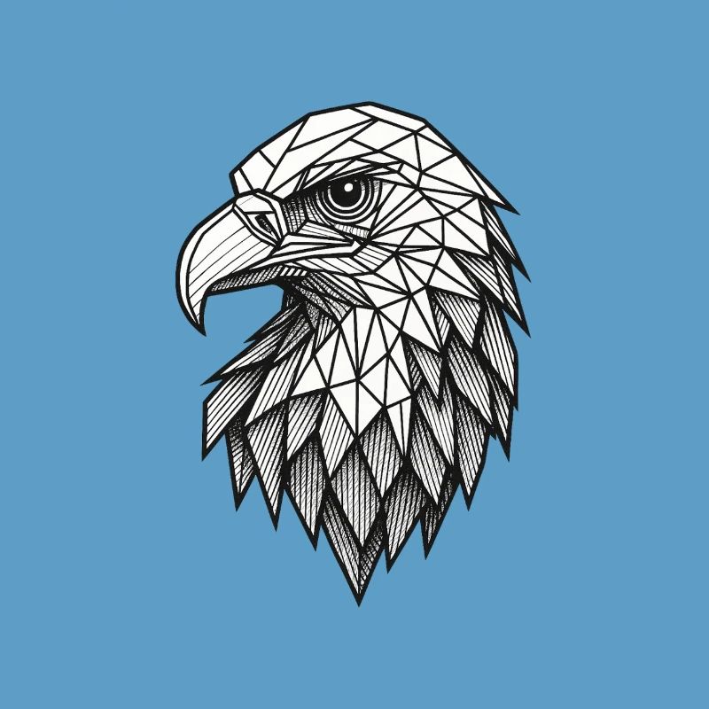 Geometric Eagle Head – Line Art