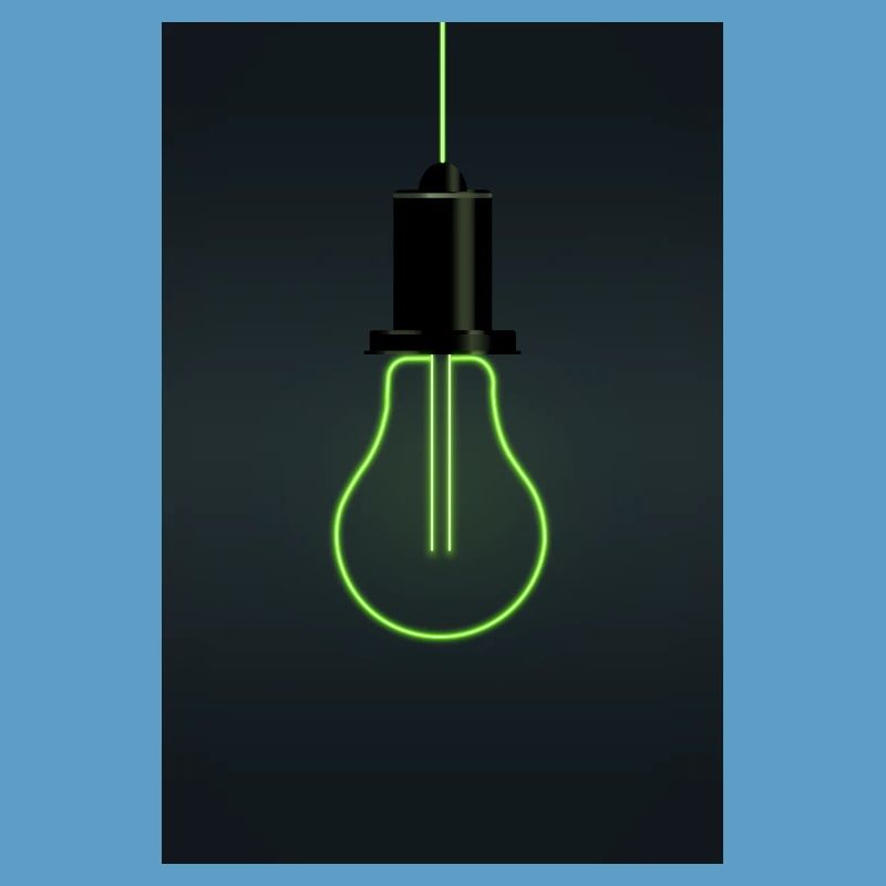 Neon Light Bulb – Minimalist Idea Design