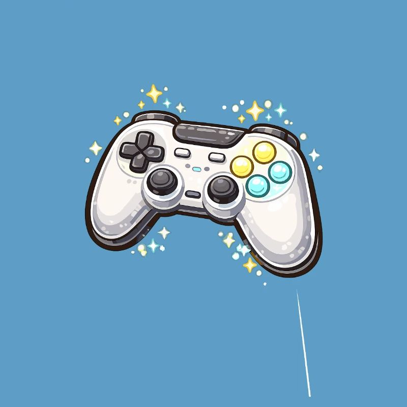 Glowing game controller with stardust