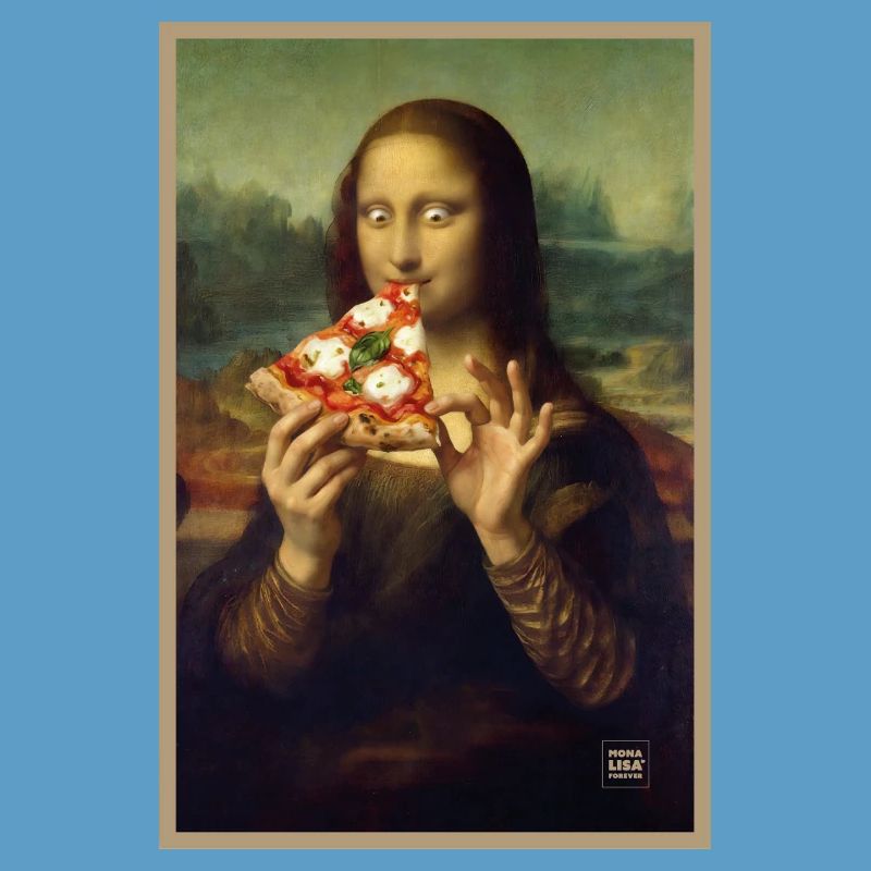 Mona Lisa isst Pizza