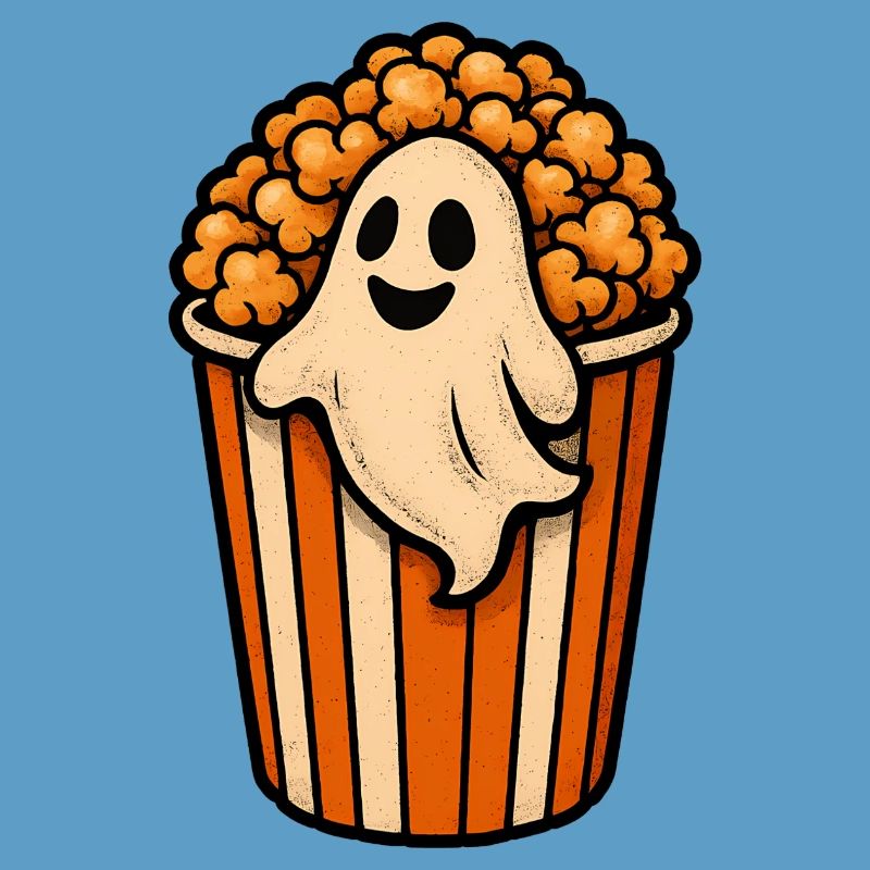 Fantôme de pop-corn dans le pot de pop-corn