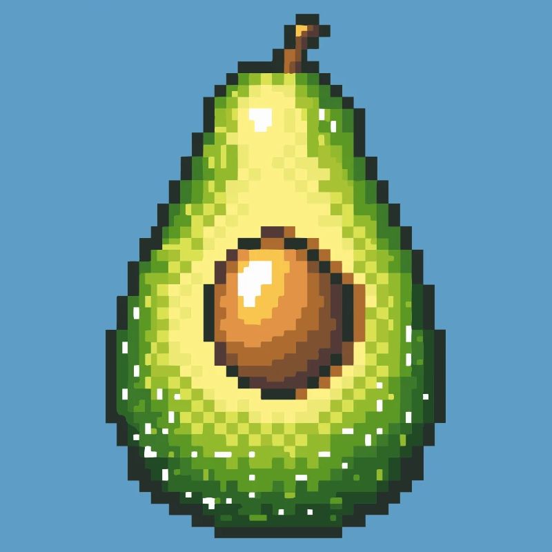 Pixel avocat rétro fruit image