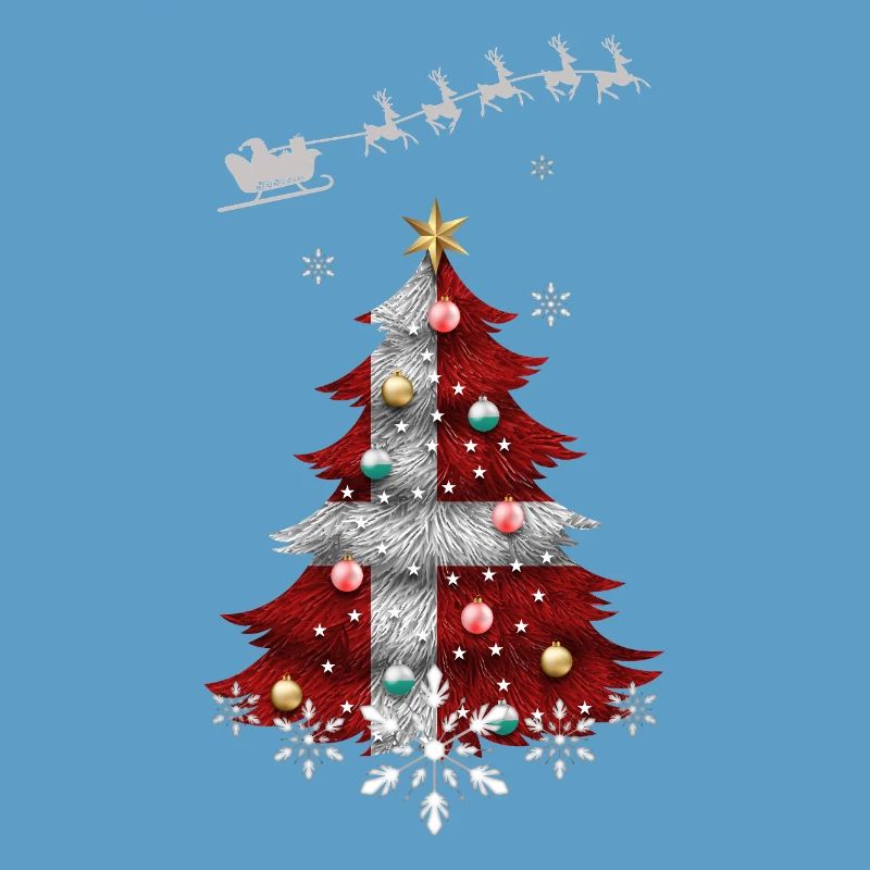 Sapin de Noël avec drapeau du Danemark