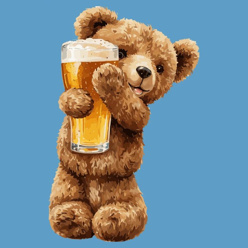 Bärchen mit Bierglas Bierchen Teddybär