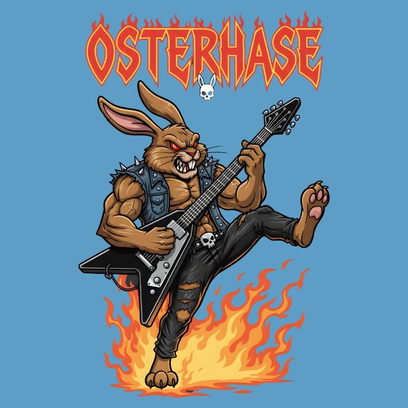 Heavy Metal Easter Bunny Rocker Easter Hardcore Bunny