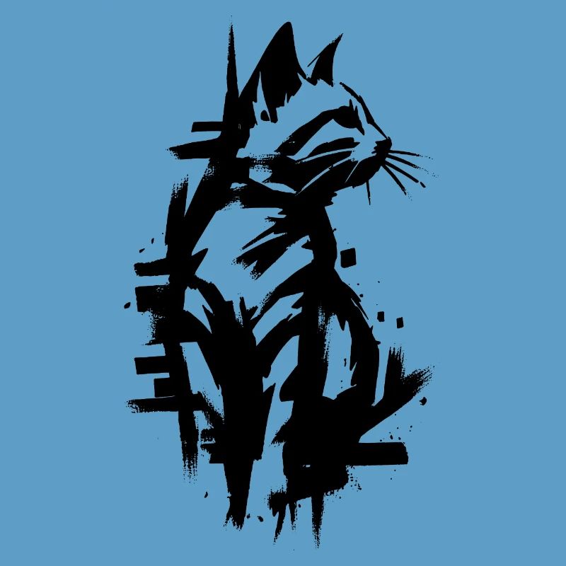 Cat Black Graffiti Design