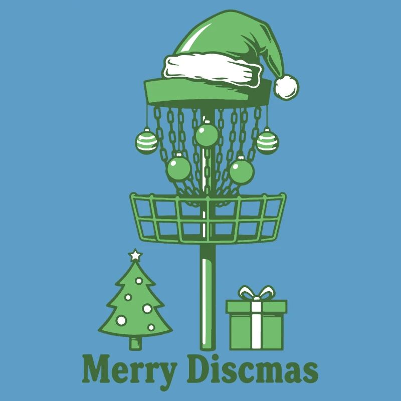 Joyeux sapin de Noël pour le panier de disc golf de Discsmas