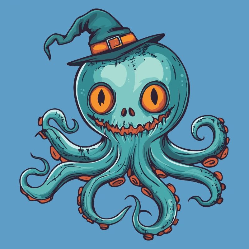 Octopus Halloween Comic Funny