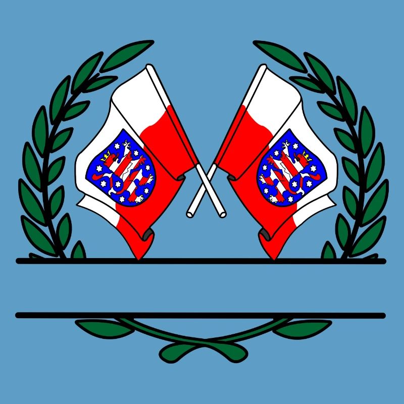 Flags Thuringia laurel wreath banner
