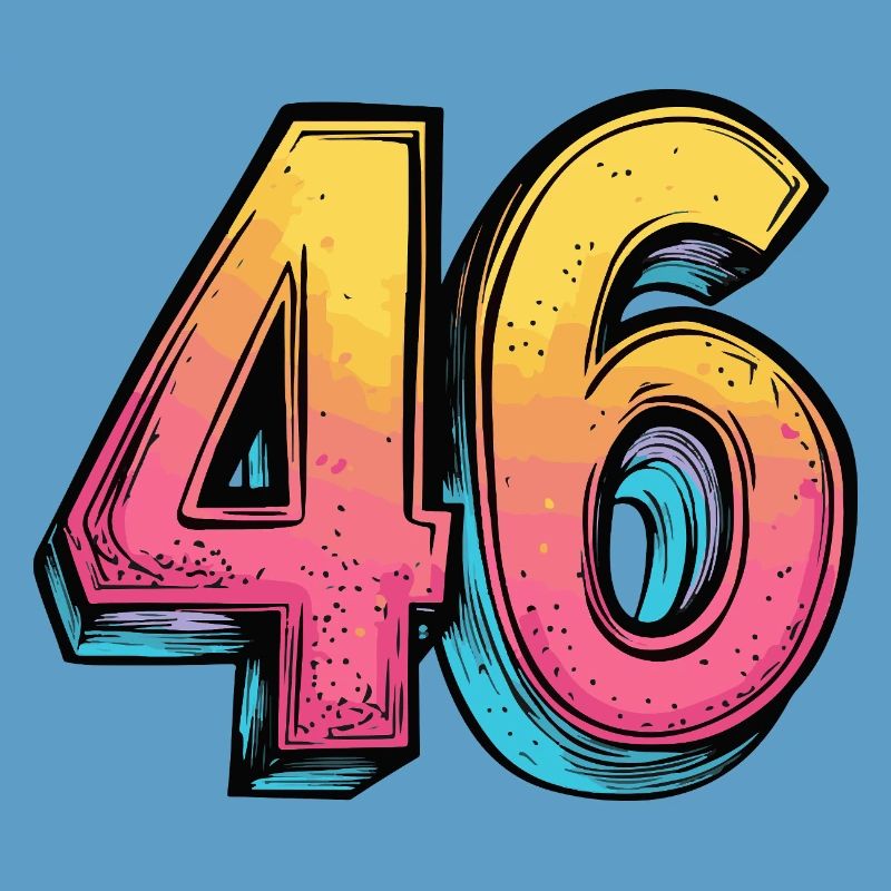 46 Number Multicolored