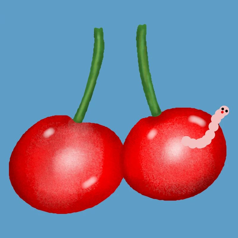 Cherries Cartoon Worm Fruit Cherry