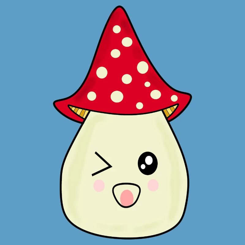 Kawaii champignon Toadstool mignon rouge avec visage