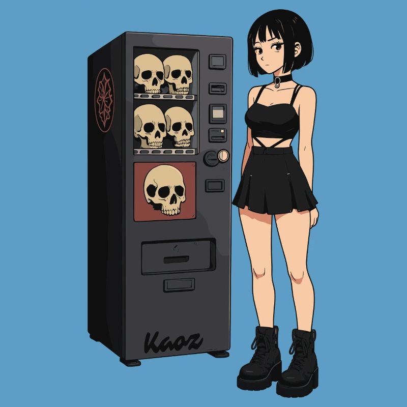 Skull Vending Machine Goth-Mädchen