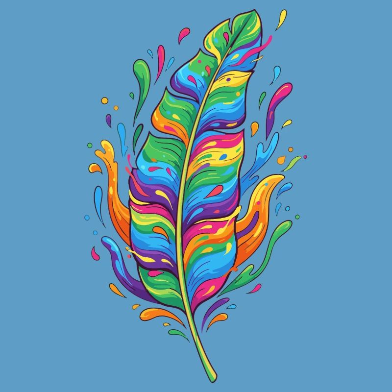 Explosion de couleurs de plumes arc-en-ciel